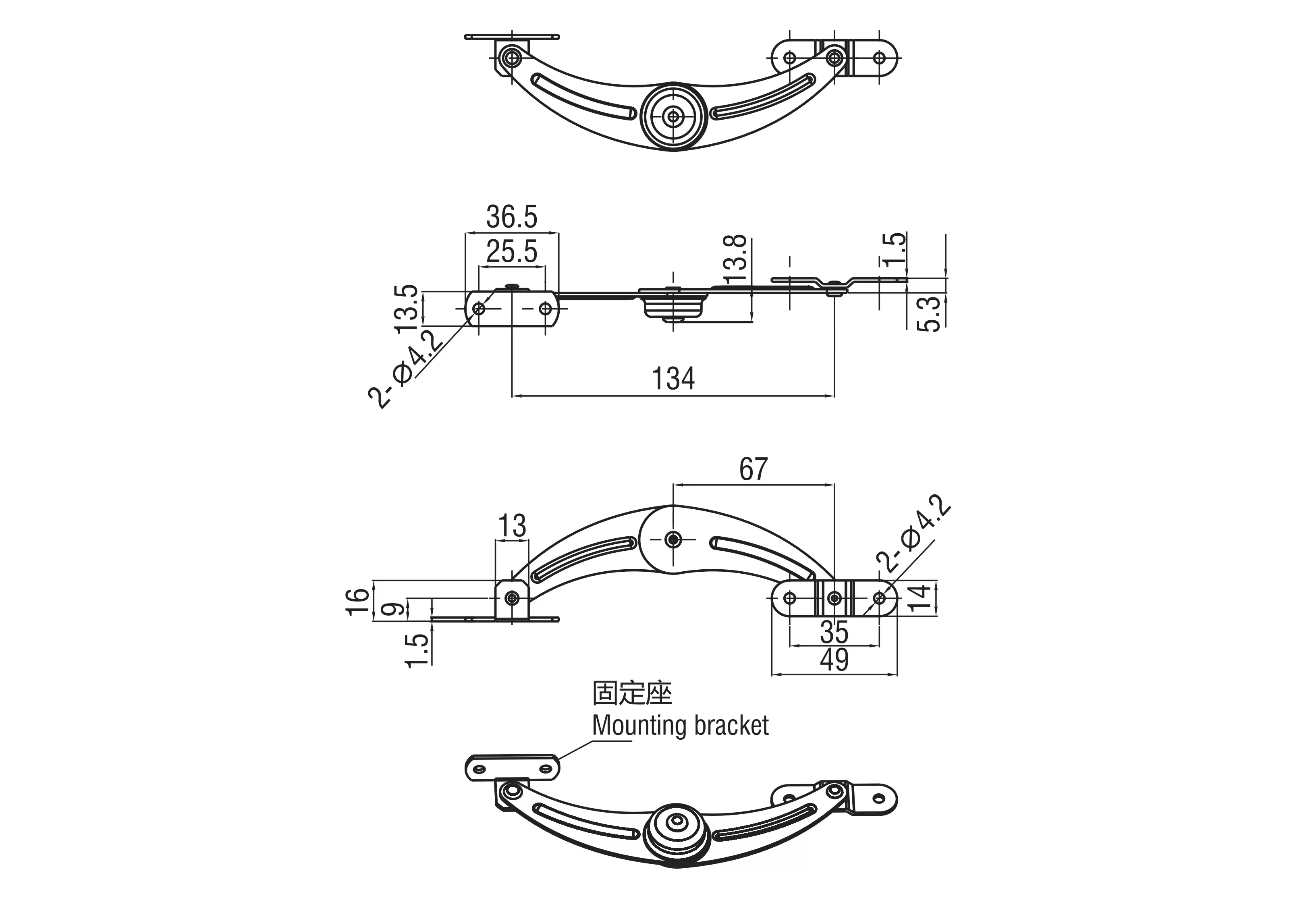 Telescopic Cover Stay With Button 6103 Series