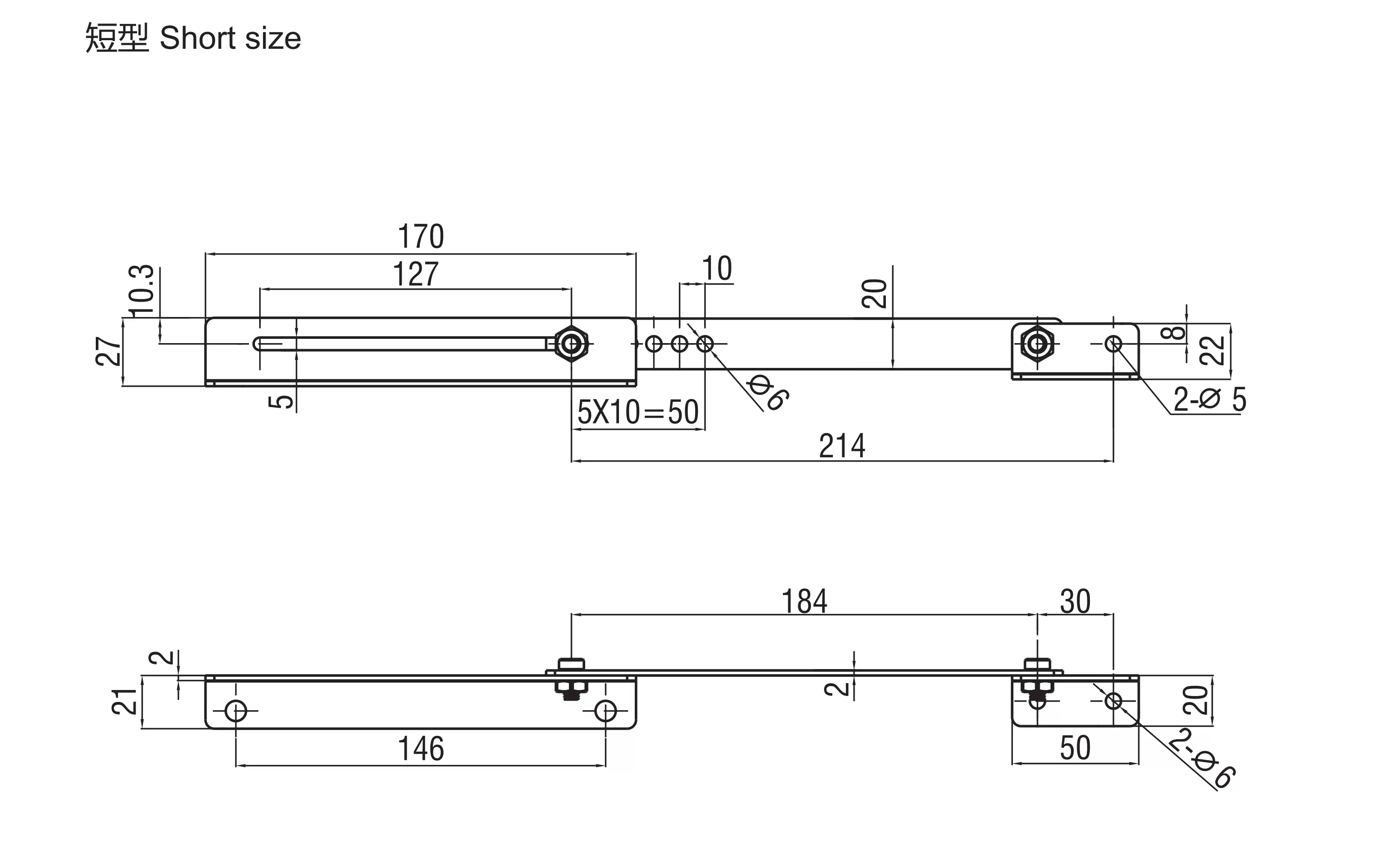Telescopic Cover Stay 6105 Short Series