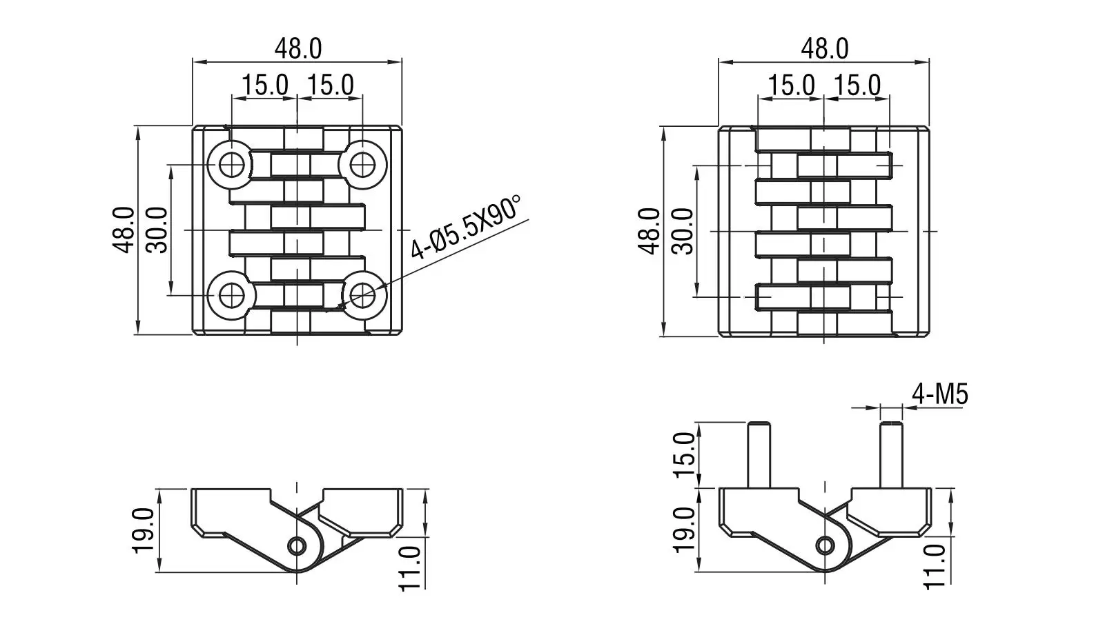 Screw-on Hinge 2120 Series 48x48(Small Size)