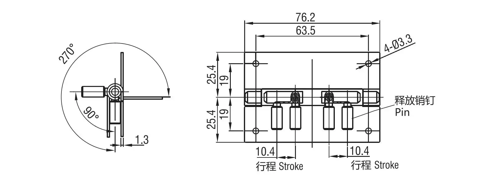 Screw-on Hinge 2129 Series 76.2x50.8