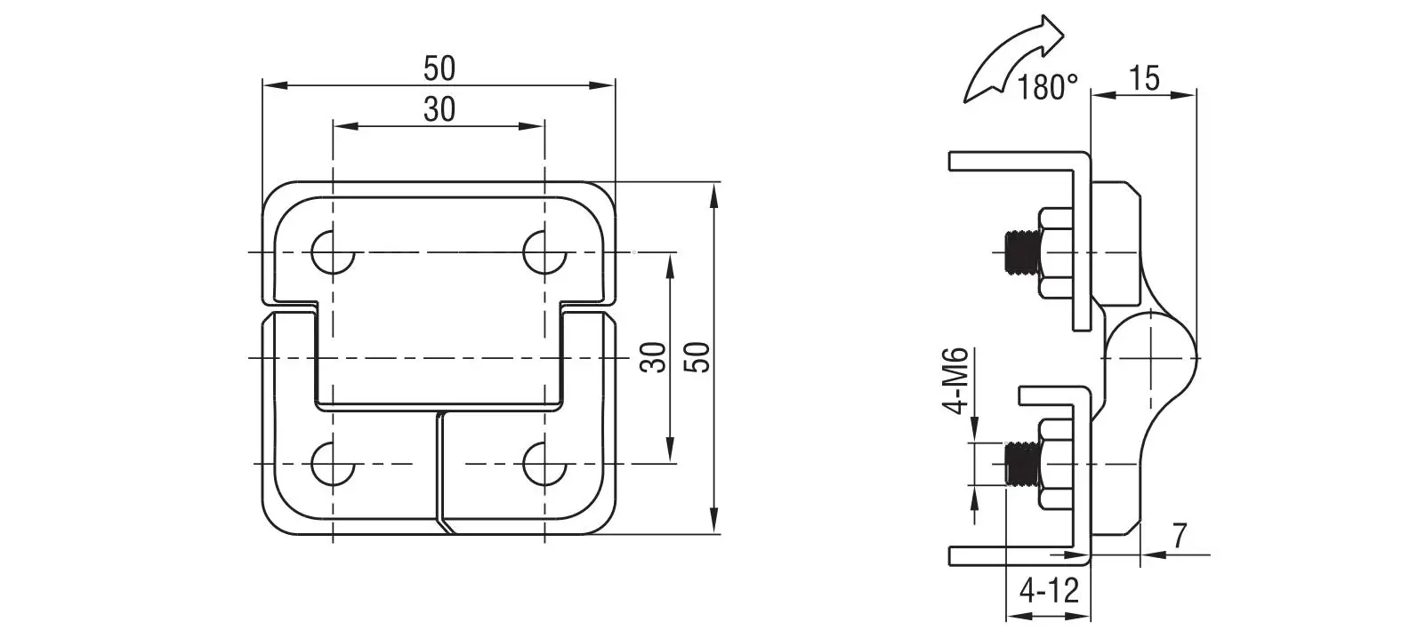 Screw-on Torque Hinge 2136-5 Series(50x50)