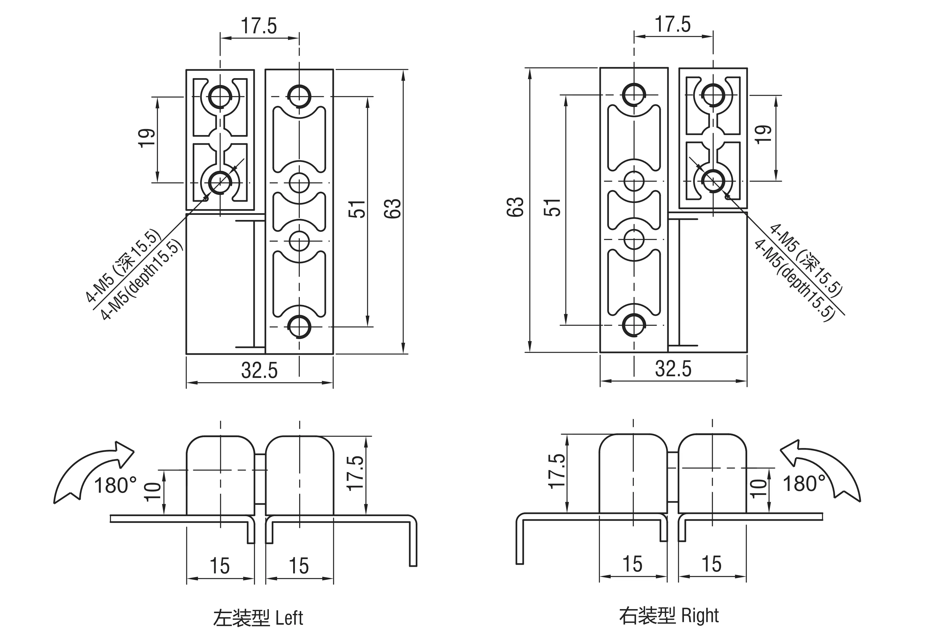Lift-off Hinge 2201-5xx Series