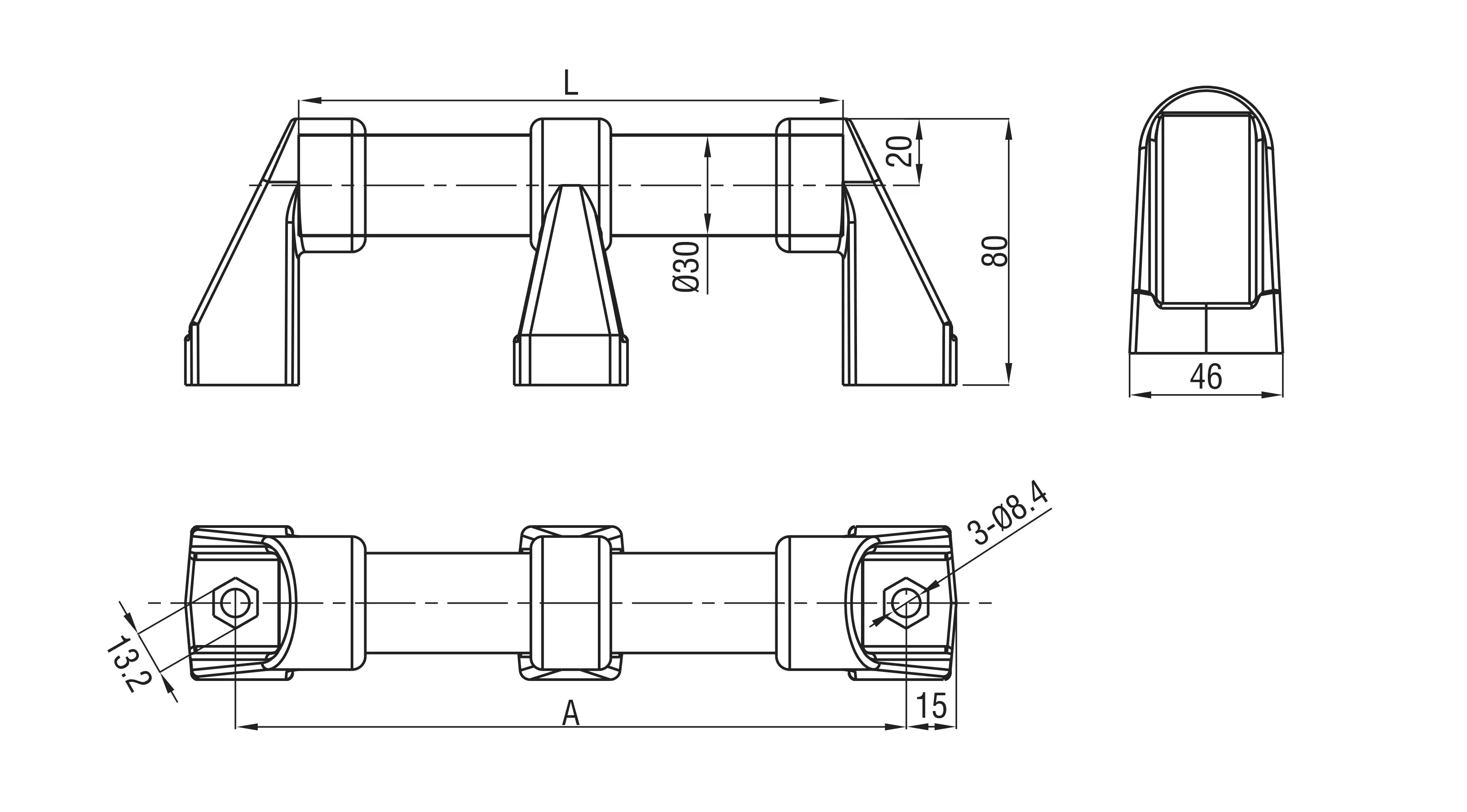 U shape Handle 3205 Series