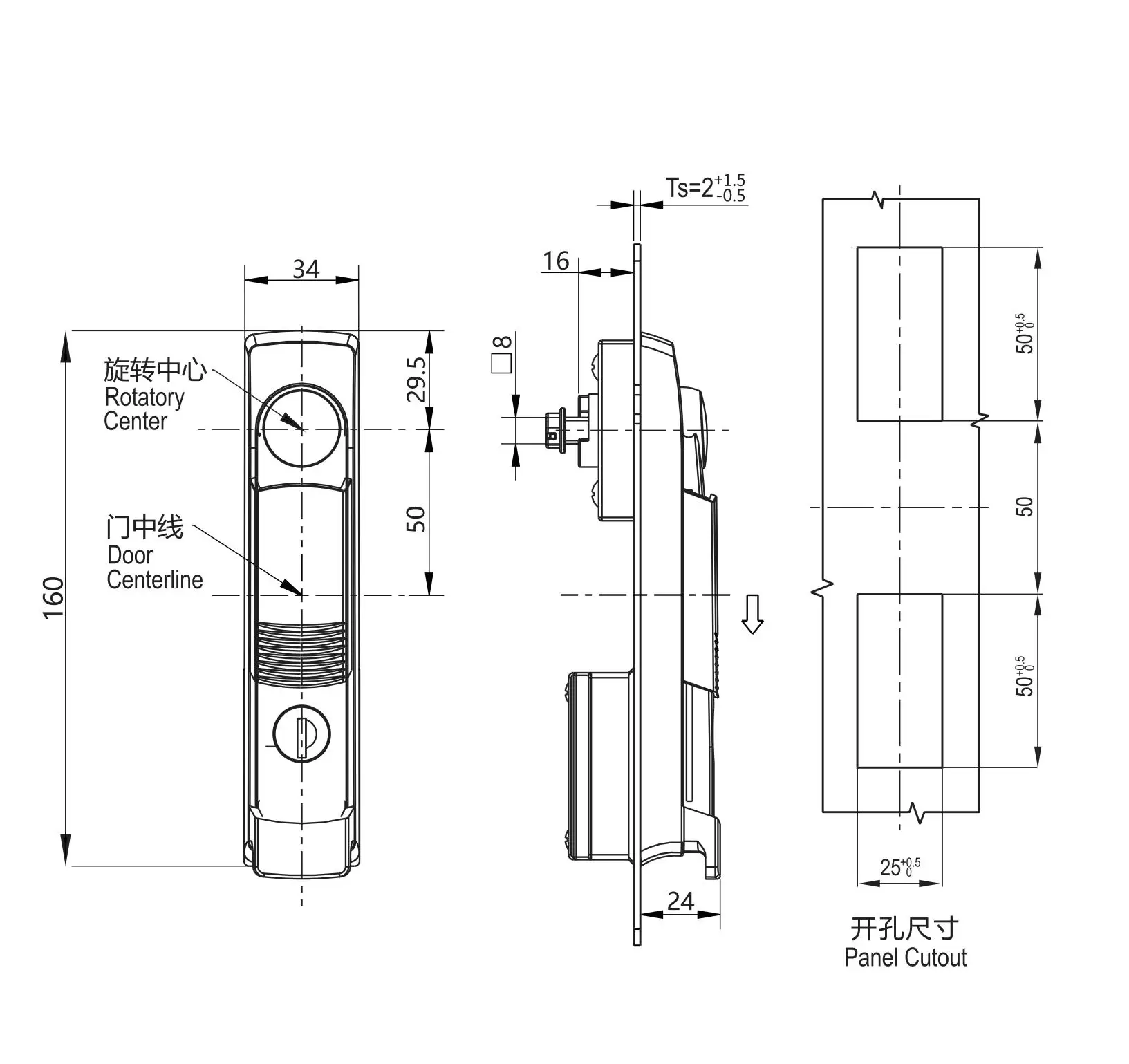 Swinghandle 1102 Cam Type Series
