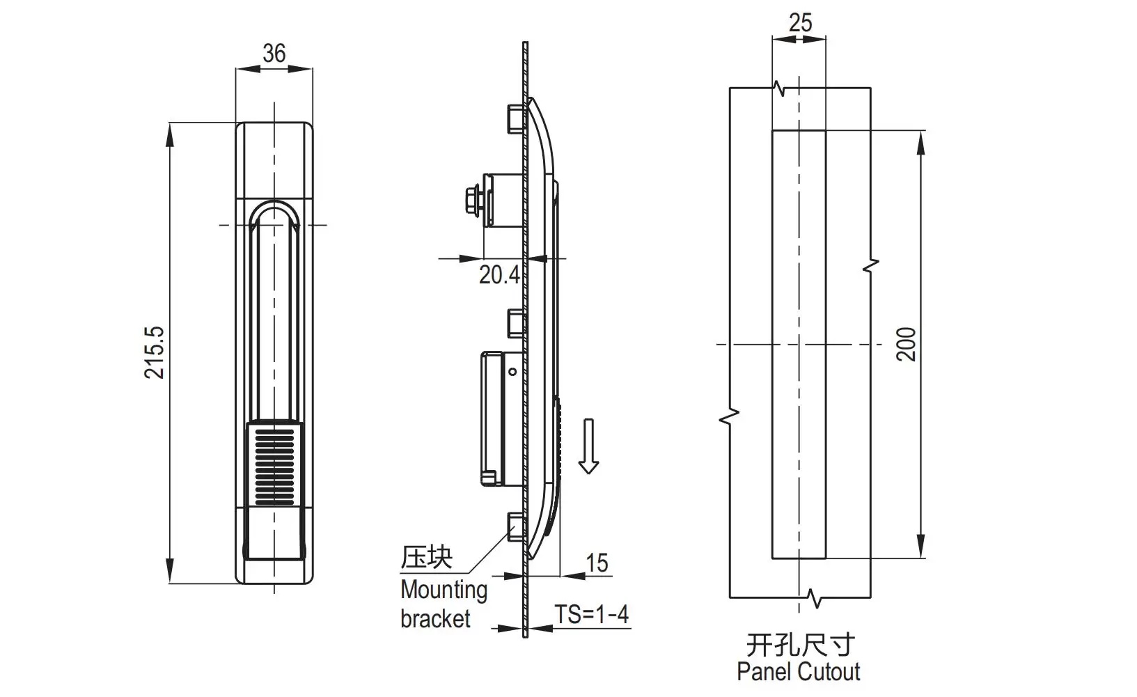 Swinghandle 1108 Cam Type Series