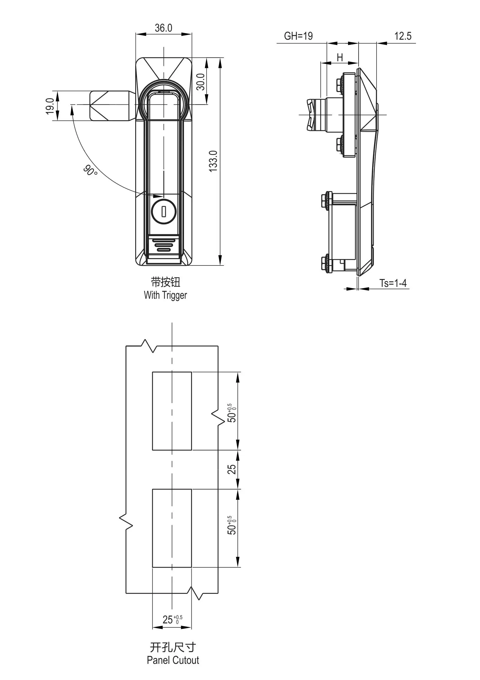 Swinghandle 1118 Cam Type Series