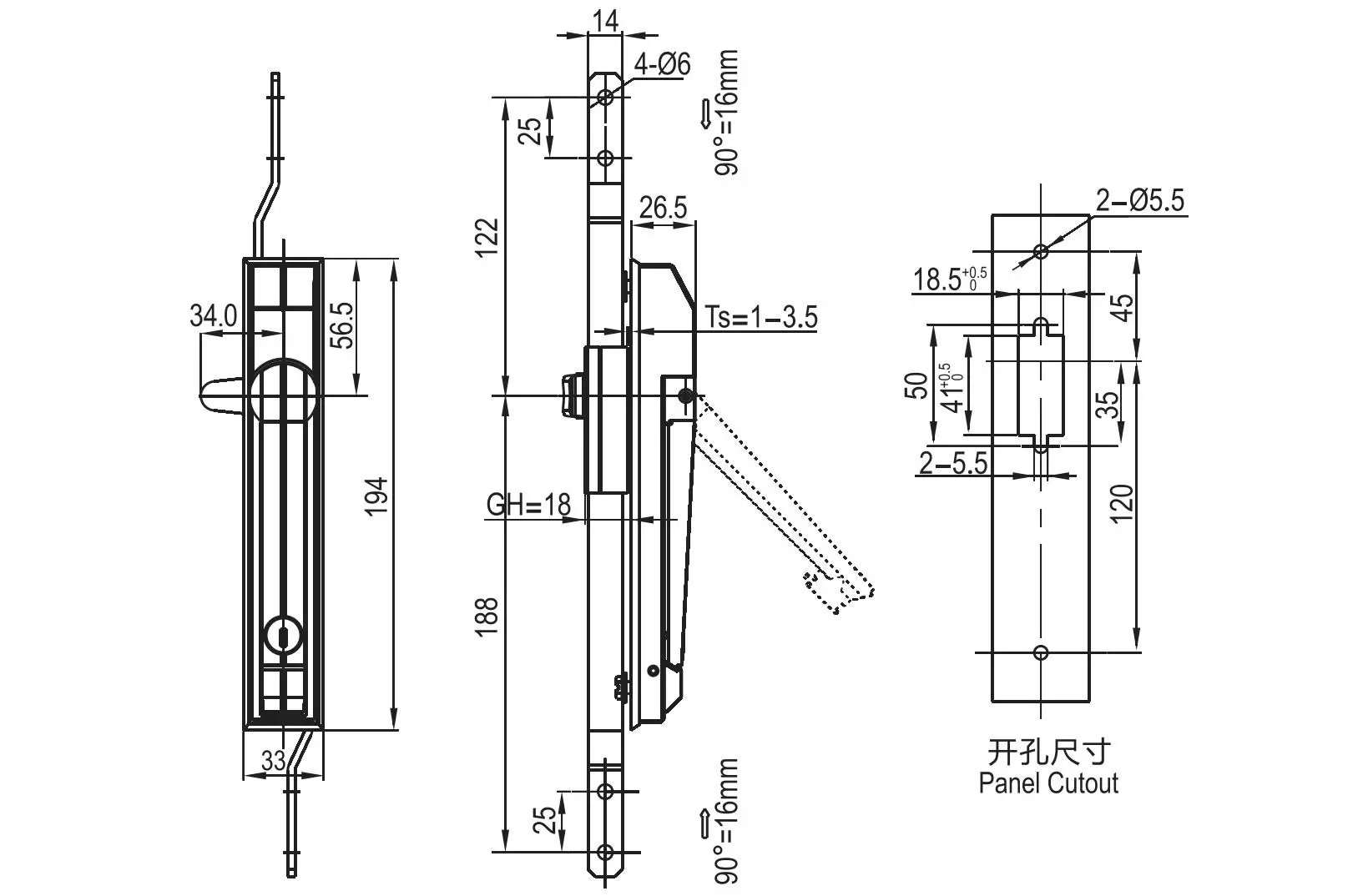 Rod Control Swinghandle 1128 Rod Control Type Series