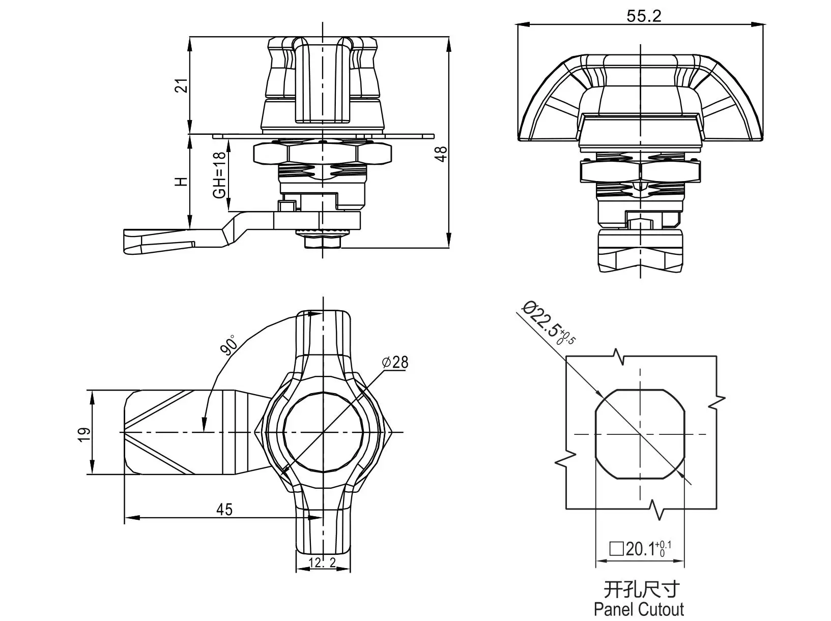 Quarter Turn Lock 1404 Series