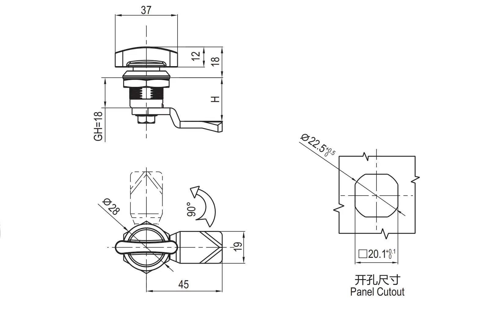 Quarter Turn Lock 1417 Series