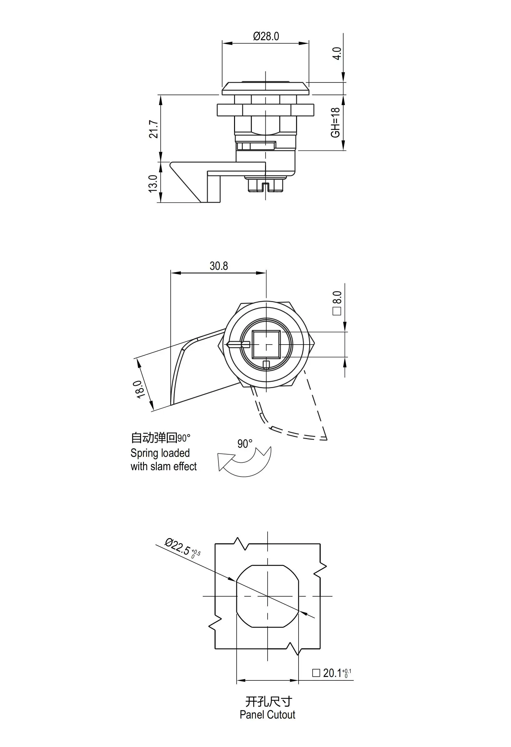 Quarter Turn Lock 1419 SUS Series