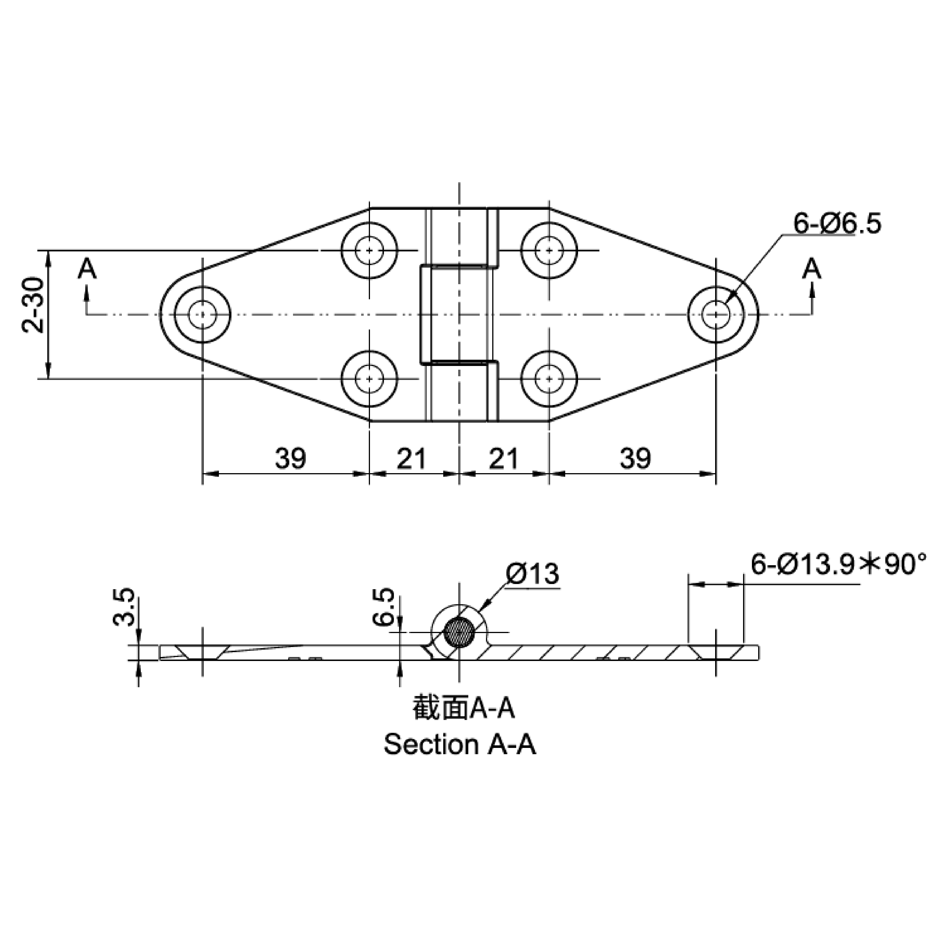 Screw-on Torque Hinge 2132 Series