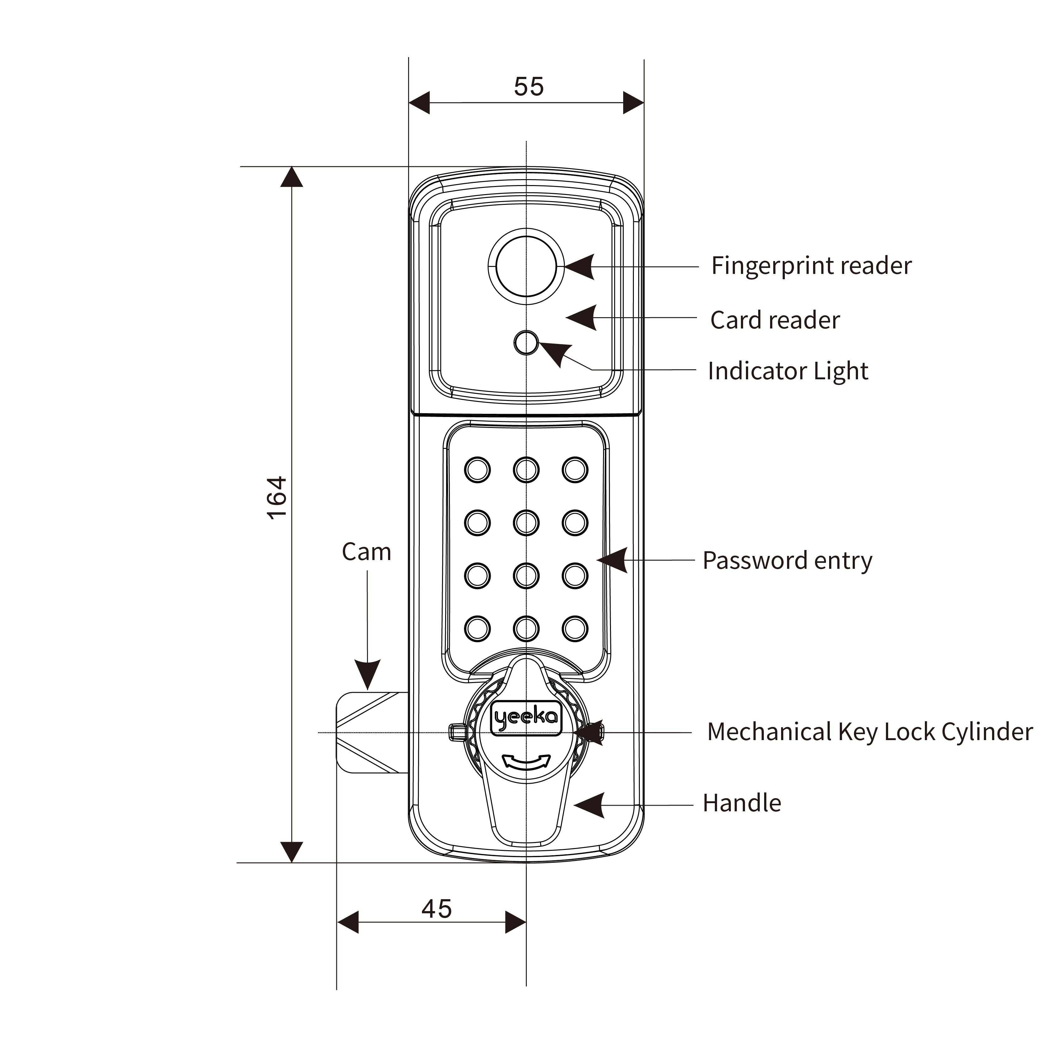  1517 Series Electronic Swinghandle