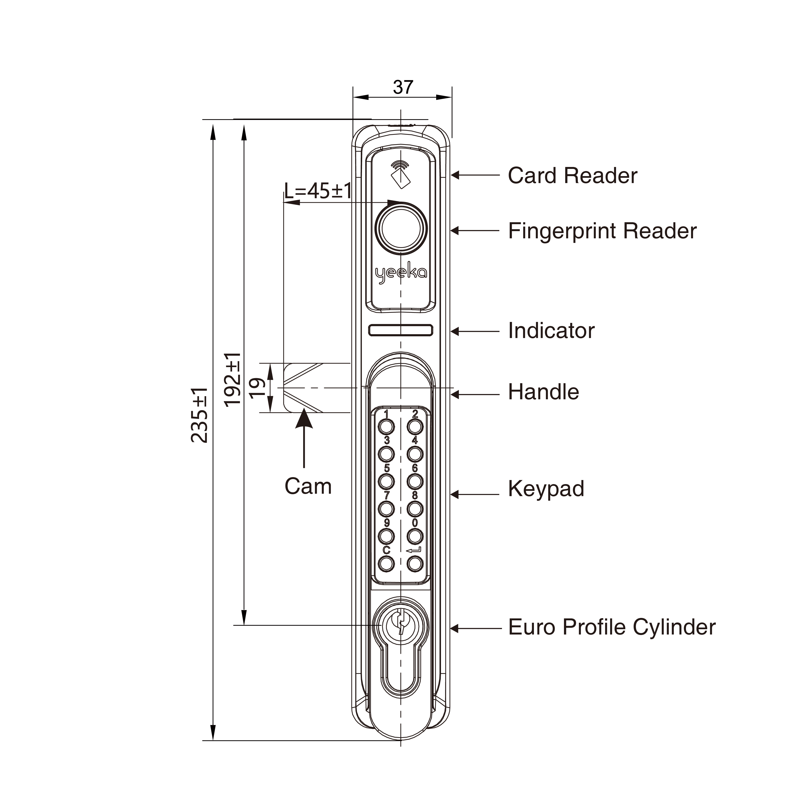 1507 Series Electronic Swinghandle