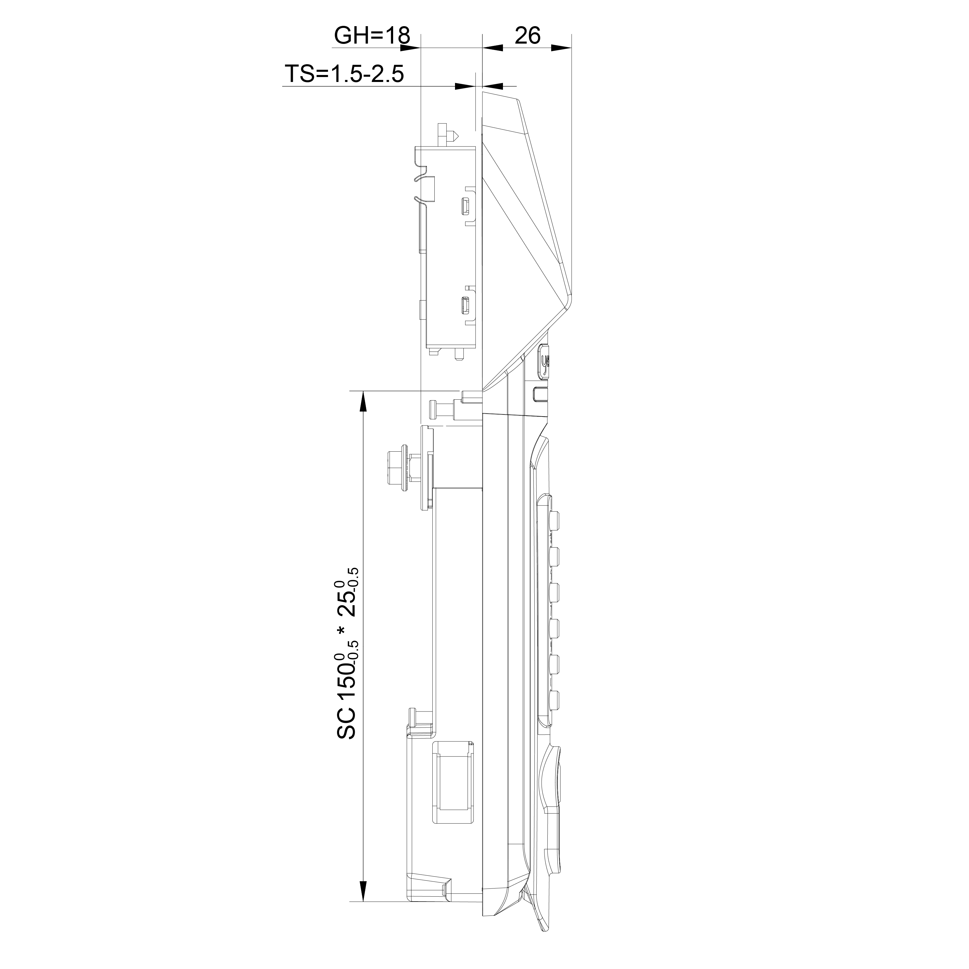 1527 Series Electronic Swinghandle